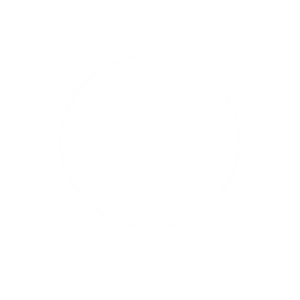 Logo circular con letras PSP y texto Programa de Superación Personal, identidad